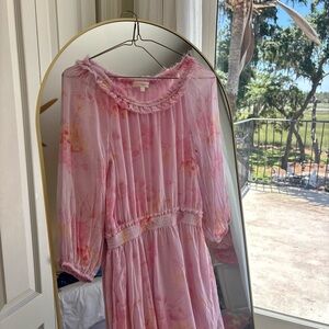 LoveShackFancy Kids pink floral dress